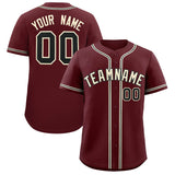 Custom Burgundy Classic Style Authentic Baseball Jersey