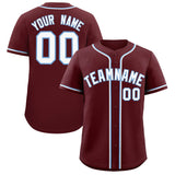 Custom Burgundy Classic Style Authentic Baseball Jersey