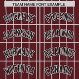 Custom Burgundy White Stripe Fashion Authentic Baseball Jersey