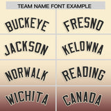 Custom Cream Burgundy Gradient Fashion Authentic Baseball Jersey