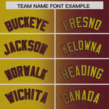 Custom Old Gold Burgundy Two Tone Gradient Fashion Authentic Baseball Jersey