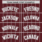 Custom Burgundy Gray Stripe Fashion Authentic Baseball Jersey