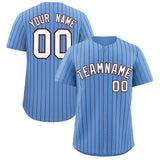 Custom Powder Blue Burgundy Stripe Fashion Authentic Baseball Jersey