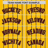 Custom Yellow Black Stripe Fashion Authentic Baseball Jersey