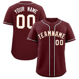 Custom Burgundy Classic Style Authentic Baseball Jersey
