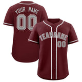 Custom Burgundy Classic Style Authentic Baseball Jersey