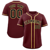 Custom Burgundy Classic Style Authentic Baseball Jersey