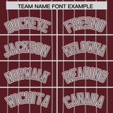 Custom Burgundy Gray Stripe Fashion Authentic Baseball Jersey