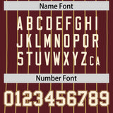 Custom Burgundy Old Gold Stripe Fashion Authentic Baseball Jersey