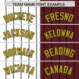 Custom White Burgundy Two Tone Striped Fashion Authentic Baseball Jersey