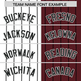 Custom White Burgundy Two Tone Striped Fashion Authentic Baseball Jersey