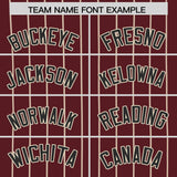 Custom Burgundy Cream Gradient Stripe Fashion Authentic Baseball Jersey