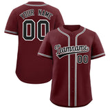 Custom Burgundy Classic Style Authentic Baseball Jersey