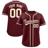 Custom Burgundy Classic Style Authentic Baseball Jersey