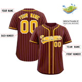 Custom Burgundy Yellow Stripe Fashion Authentic Baseball Jersey