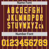 Custom Burgundy Yellow Stripe Fashion Authentic Baseball Jersey