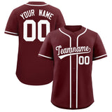 Custom Burgundy Classic Style Authentic Baseball Jersey