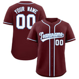 Custom Burgundy Classic Style Authentic Baseball Jersey