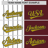 Custom White Burgundy Split Fashion Authentic Baseball Jersey