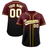 Custom Burgundy Black Gradient Fashion Authentic Baseball Jersey