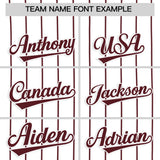 Custom White Burgundy Stripe Fashion Authentic Baseball Jersey