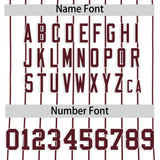 Custom White Burgundy Stripe Fashion Authentic Baseball Jersey