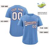Custom Powder Blue Burgundy Stripe Fashion Authentic Baseball Jersey