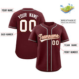 Custom Burgundy Classic Style Authentic Baseball Jersey