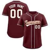 Custom Burgundy Classic Style Authentic Baseball Jersey
