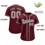 Custom Burgundy Classic Style Authentic Baseball Jersey