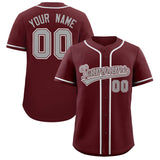 Custom Burgundy Classic Style Authentic Baseball Jersey