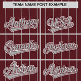 Custom Burgundy Gray Stripe Fashion Authentic Baseball Jersey