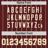 Custom Burgundy Old Gold Stripe Fashion Authentic Baseball Jersey