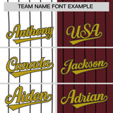 Custom White Burgundy Two Tone Striped Fashion Authentic Baseball Jersey