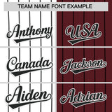 Custom White Burgundy Two Tone Striped Fashion Authentic Baseball Jersey