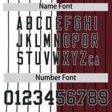 Custom White Burgundy Two Tone Striped Fashion Authentic Baseball Jersey