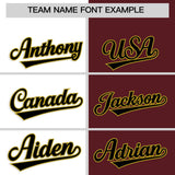 Custom White Burgundy Split Fashion Authentic Baseball Jersey