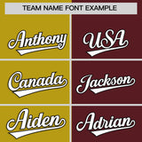 Custom Old Gold Burgundy Split Fashion Authentic Baseball Jersey