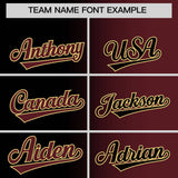 Custom Black Burgundy Two Tone Gradient Fashion Authentic Baseball Jersey