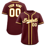 Custom Burgundy Classic Style Authentic Baseball Jersey