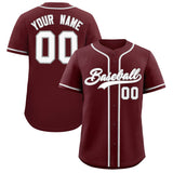 Custom Burgundy Classic Style Authentic Baseball Jersey