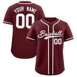 Custom Burgundy Classic Style Authentic Baseball Jersey