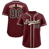 Custom Burgundy Classic Style Authentic Baseball Jersey