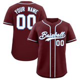Custom Burgundy Classic Style Authentic Baseball Jersey
