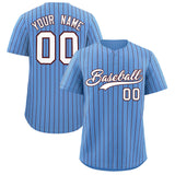 Custom Powder Blue Burgundy Stripe Fashion Authentic Baseball Jersey