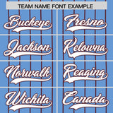 Custom Powder Blue Burgundy Stripe Fashion Authentic Baseball Jersey