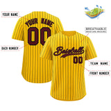 Custom Yellow Black Stripe Fashion Authentic Baseball Jersey