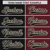 Custom Black Burgundy Two Tone Gradient Fashion Authentic Baseball Jersey