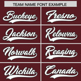 Custom Burgundy Gray Raglan Sleeves Authentic Baseball Jersey