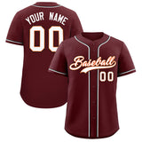 Custom Burgundy Classic Style Authentic Baseball Jersey